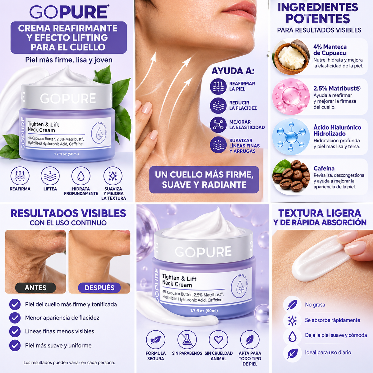 Crema Gopure Para Cuello